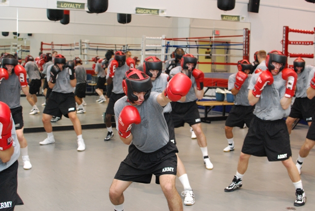 Cadets in boxing class