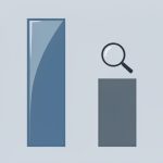 Illustration of a tall glossy bar and a shorter matte bar with a magnifying glass over the shorter one